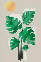 katten tropische planten vector illustratie ontwerp tropisch