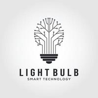 bulb tech op circuit logo ontwerp, elektrisch licht technologie icoon vector