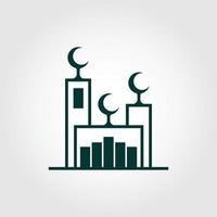 moskee gebouw logo vector eenvoudig luxe pictogram illustratie ontwerp