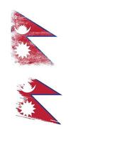 vlag van nepal met grunge textuur vector