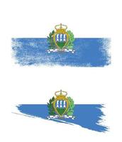 vlag van san marino met grunge-textuur vector