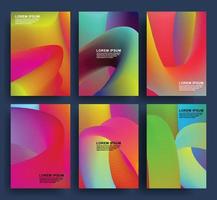 moderne vectorsjabloon voor brochures, folders, omslagen, catalogi in a4-formaat met kleurgolf. abstracte vloeistof 3d vector vorm trendy kleur vloeibare achtergrond set. ontwerp vectorillustratie