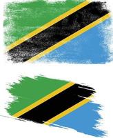 vlag van Tanzania in grunge-stijl vector