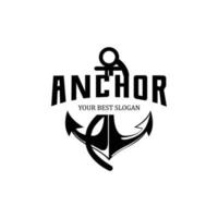 schip anker logo pictogram vector, haven, retro ontwerp illustratie vector