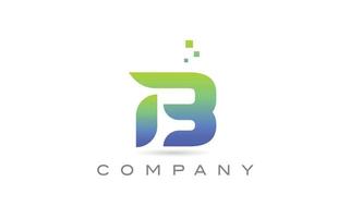 b groene alfabet letterpictogram logo. creatieve ontwerpsjabloon voor zaken en bedrijf vector