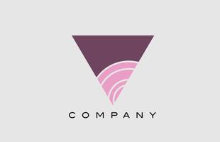 geometrische v alfabet letter logo pictogram ontwerp. creatieve sjabloon voor bedrijf en bedrijf in de kleur roze vector