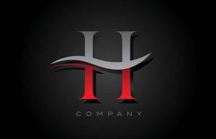 rood en grijs h alfabet letter logo ontwerp. creatieve pictogramsjabloon voor bedrijf en bedrijf vector
