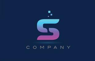 roze blauw s alfabet letter logo pictogram ontwerp. creatieve sjabloon voor bedrijven en bedrijven met stippen vector