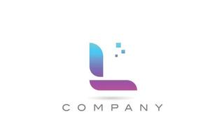 roze l alfabet pictogram letter logo ontwerp. creatieve sjabloon voor bedrijven met stippen vector