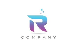 roze r alfabet pictogram letter logo ontwerp. creatieve sjabloon voor bedrijven met stippen