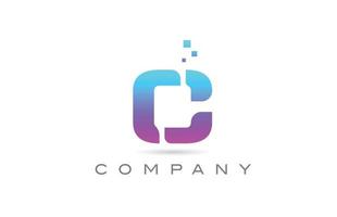 roze c alfabet pictogram letter logo ontwerp. creatieve sjabloon voor bedrijven met stippen vector