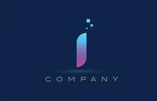 roze blauw ik alfabet letter logo pictogram ontwerp. creatieve sjabloon voor bedrijven en bedrijven met stippen vector