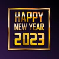 gelukkig nieuwjaar 2023 - nieuwe jaar glanzende achtergrond met gouden kleur en glitter, elegant design. vector