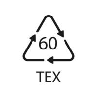 bio materie organisch materiaal recycling code 60 tex. vector illustratie