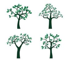 groene bomen instellen. vectorillustratie. vector