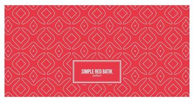 eenvoudig mooi wit batikpatroon gecombineerd met rode achtergrond vector