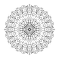 mandala-kunst, zwarte lijnen in cirkelpatroon, voor kleurpagina's, kindermeditatie, meditatie voor volwassenen, kunst voor kinderen, kaarten, plakboek, kledingpatronen, kussens, t-shirts, tegelpatronen, achtergronden, enz vector