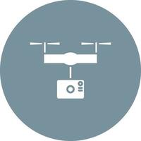 camera drone glyph cirkel achtergrondpictogram vector