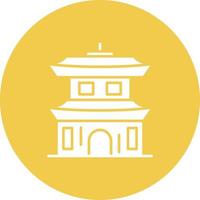 tempel glyph cirkel achtergrond icoon vector