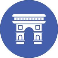 arc de triomphe glyph cirkel achtergrond icoon vector