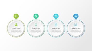 tijdlijn infographic ontwerp met cirkel voor zakelijke sjabloon. vector 4 stappen.