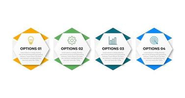 vector infographic ontwerpsjabloon met 4 opties of stappen