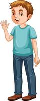 een man met een blauwe t-shirt cartoon vector