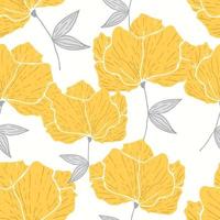 naadloze patroon met Lentebloemen en bladeren. hand getekende achtergrond. bloemmotief voor behang of stof. botanische tegel. vector