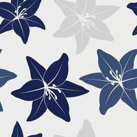 prachtige tropische lelie bloemen en bladeren naadloos patroonontwerp. tropische bladeren, monstera blad naadloze bloemmotief achtergrond. trendy Braziliaanse illustratie vector