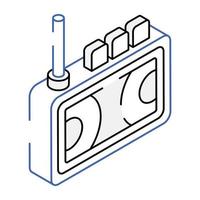 een bewerkbaar icoon van bandrecorder, isometrisch ontwerp vector