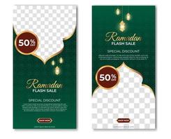 set van ramadan kareem-sjabloon voor spandoekontwerp met een plek voor foto's. geschikt voor posts op sociale media. vector illustratie