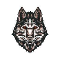 wolf hoofd vector en illustratie