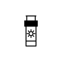 sunblock, zonnebrandcrème, lotion, zomer ononderbroken lijn pictogram vector illustratie logo sjabloon. geschikt voor vele doeleinden.