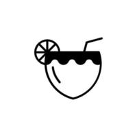 kokosnoot drankje, SAP ononderbroken lijn pictogram vector illustratie logo sjabloon. geschikt voor vele doeleinden.