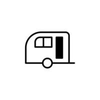 caravan, camper, reizen ononderbroken lijn pictogram vector illustratie logo sjabloon. geschikt voor vele doeleinden.