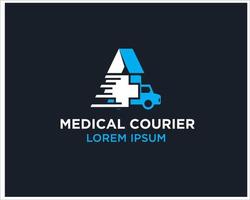 medische koerier logo ontwerpen vector eenvoudig modern pictogram en symbool