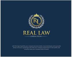 rl law-logo ontwerpt eenvoudig modern voor advocatenservice vector