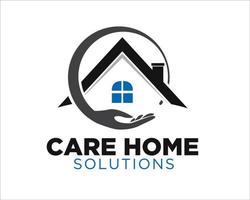 logo-ontwerpen voor thuiszorgoplossingen voor beschermingsservice en zorg vector