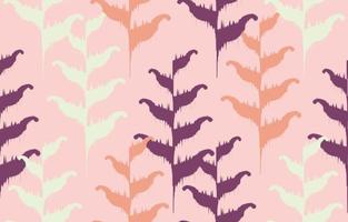 etnische motief blad achtergrond kunst. een naadloos roze patroon in tribale, volksborduurwerk en boho-stijl. Oezbeekse botanische kunst ornament print.design voor tapijt, behang, kleding, inwikkeling, stof, hoes vector