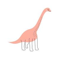 schattige dinosaurus in doodle stijl. vector