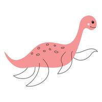 schattige dinosaurus in doodle stijl. vector