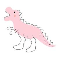 schattige dinosaurus in doodle stijl. vector