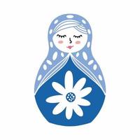 russische nationale pop matryoshka pop met de hand getekend vector