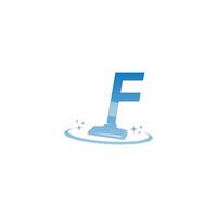 schoonmaakservice logo afbeelding met letter f pictogrammalplaatje vector