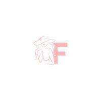 sexy vrouw illustratie ontwerp met letter f icon vector