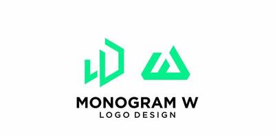 twee letter w monogram logo ontwerp op een lichte achtergrond. vector