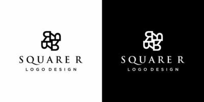 letter r vorm luxe logo ontwerp op zwart-witte achtergrond. vector