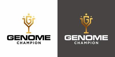 letter g monogram kampioen logo-ontwerp in gouden kleur. vector
