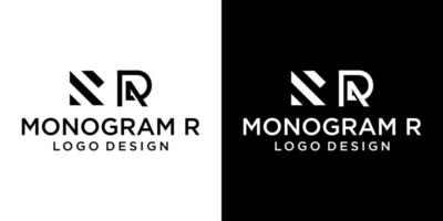 twee letter r monogram logo-ontwerp met lichte en donkere achtergrond. vector
