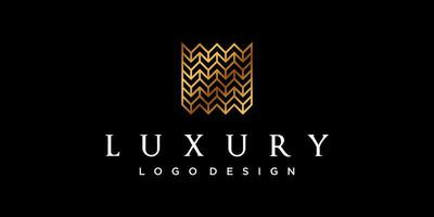 abstracte luxe vorm logo ontwerp met gouden kleur. vector